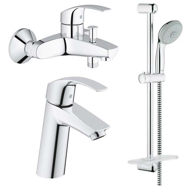 Набор смесителей для ванны Grohe EuroSmart 23324001+33300002+ 27926000 (123246M) фото