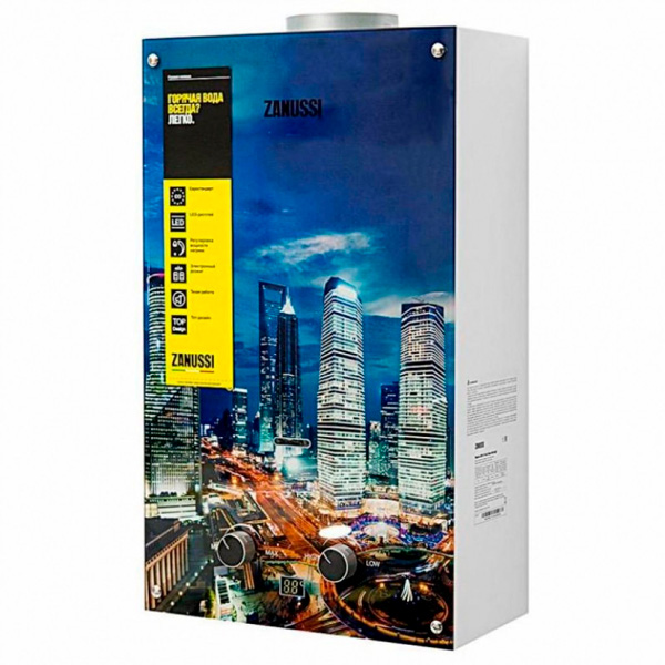 Газовый проточный водонагреватель Zanussi GWH 10 Fonte Glass Metropoli фото