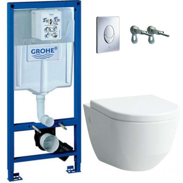 Инсталляционная система Grohe 38721001+ подвесной унитаз с крышкой Soft Close (3872H861) фото