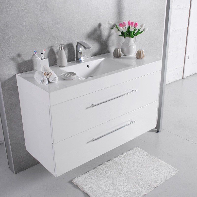 Умывальник с тумбой Fancy Marble Barbados 120 белая (ШН-8 + 0212101) фото