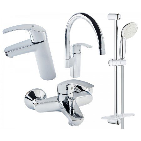 Набор смесителей Grohe Eurosmart 23324001+33300002+27926+33202002 (123248MK) фото