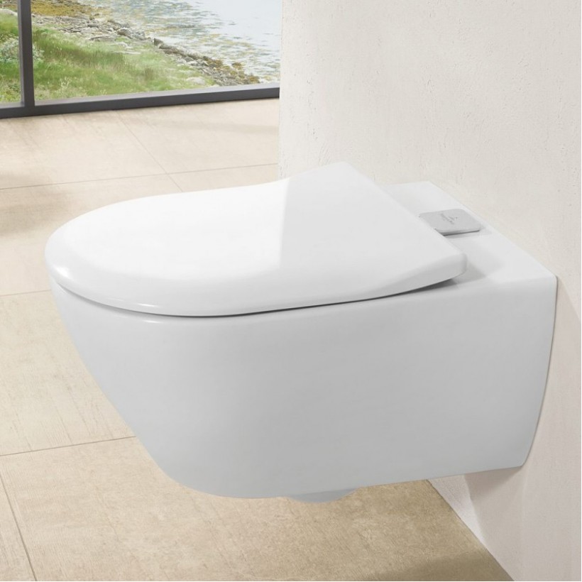 Унитаз подвесной Villeroy&Boch Subway 2.0 ViFresh + сиденье Soft Close Slim 9M78S101 (5614A101+9M78S101) фото