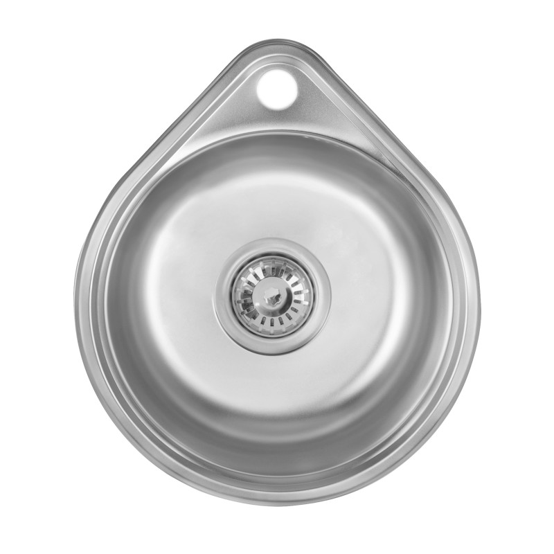 Кухонная нержавеющая мойка одночашевая круглая Imperial 4539 Decor 08 (IMP4539DEC) фото