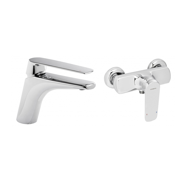 Набор смесителей для раковины и душа Genebre Kode 1+1 02KO-shower (62130084566+62110314567) (02KO-shower) фото