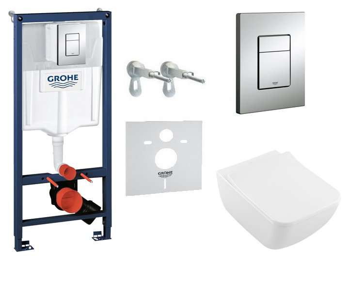 Набор инсталляция для унитаза Grohe Rapid SL с унитазом Villeroy&Boch Venticello DirectFlush с сиденьем Soft-Close (38774611) фото