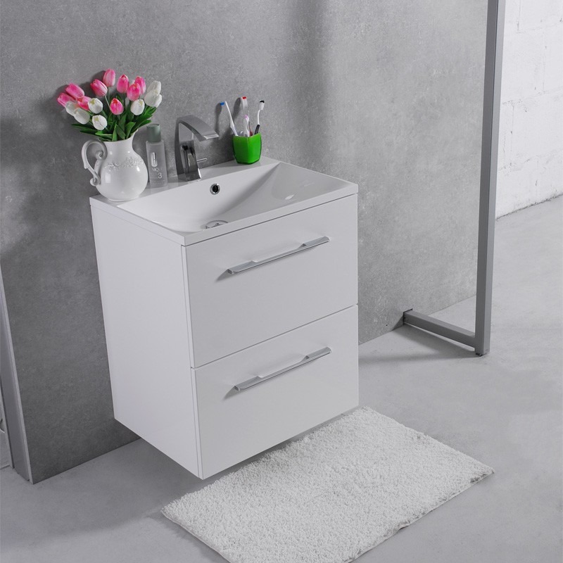 Умывальник с тумбой Fancy Marble Santorini 60 белая (ШН-Ам600 + 0706101) фото