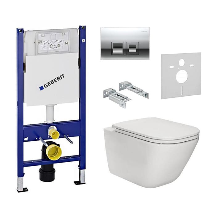 Комплект инсталляция с унитазом Geberit Duofix UP182 (458.168.21.1) + Roca Gap Clean Rim Soft Close (A34H47000) фото