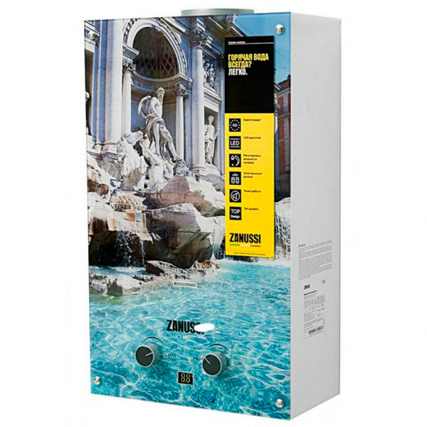 Газовый проточный водонагреватель Zanussi GWH 10 Fonte Glass Trevi фото
