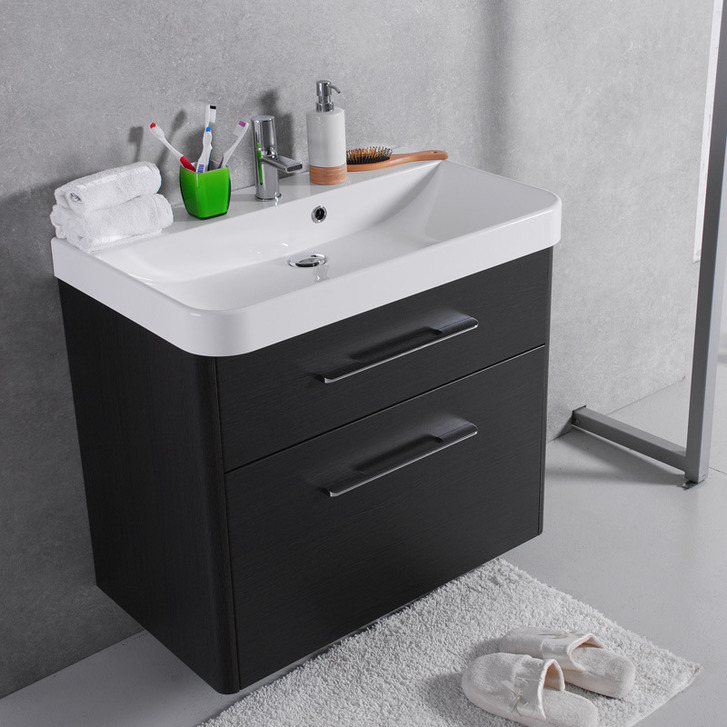 Умывальник с тумбой Fancy Marble Devon 80 венге (ШН-Carla 800 В + 3508101) фото