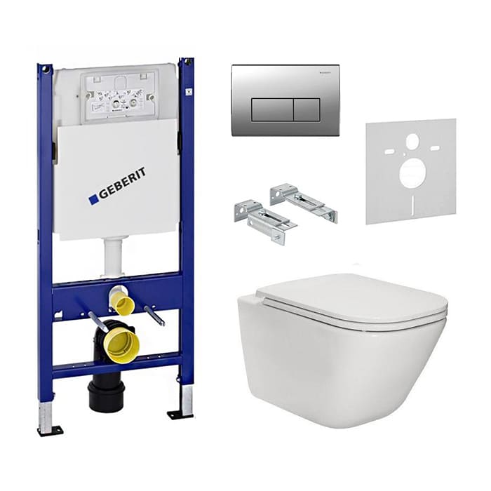 Комплект инсталляция с унитазом Geberit Duofix UP182 (458.178.21.1) + Roca Gap Clean Rim Soft Close (A34H470000) фото