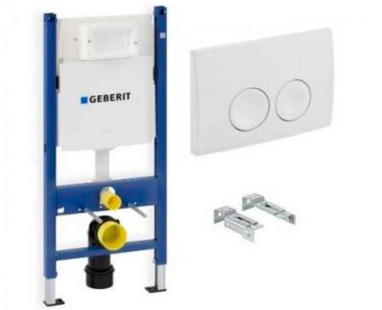 Инсталляционная система Geberit 4в1 с унитазом O.Novo+кнопка+сиденье Soft Close (458.120.11.1.N+5688HR01) фото