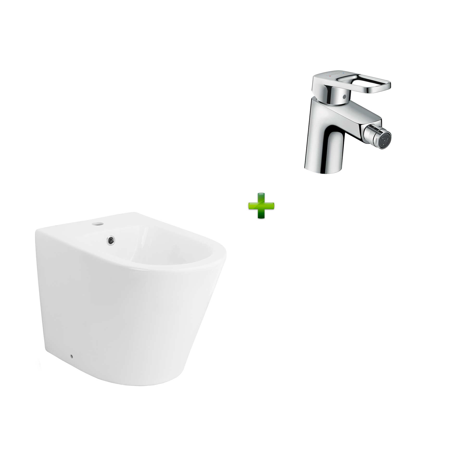 Биде напольное Volle Nemo 560х360х390 + смеситель для биде Hansgrohe Logis Loop фото