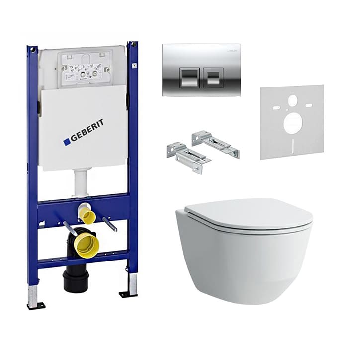Комплект инсталляция с унитазом Geberit Duofix UP182 (458.168.21.1) + Laufen PRO Rimless Soft Close Slim (H8669570000001) фото