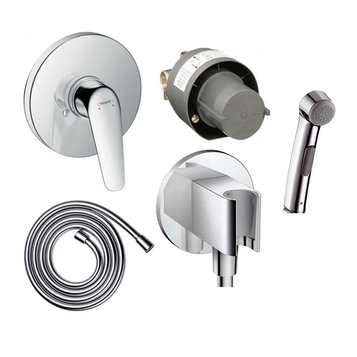 Гигиенический душ Hansgrohe 71068000+26487000+96907000 без держателя+28272000 (71068111) фото