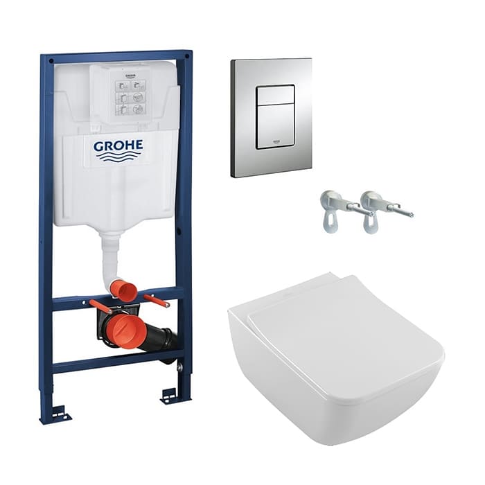 Комплект инсталляция с унитазом Grohe Rapid SL (38772001) + Villeroy&boch Legato Soft Close Slim DirectFlush (5663RS01) фото