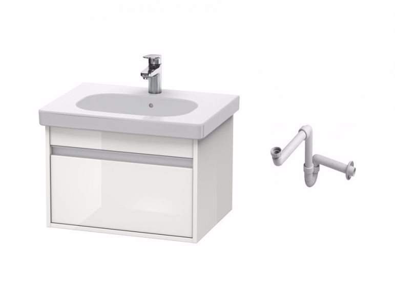 Умывальник Duravit Ketho 60 с тумбой D-code белый (KT006201818) фото