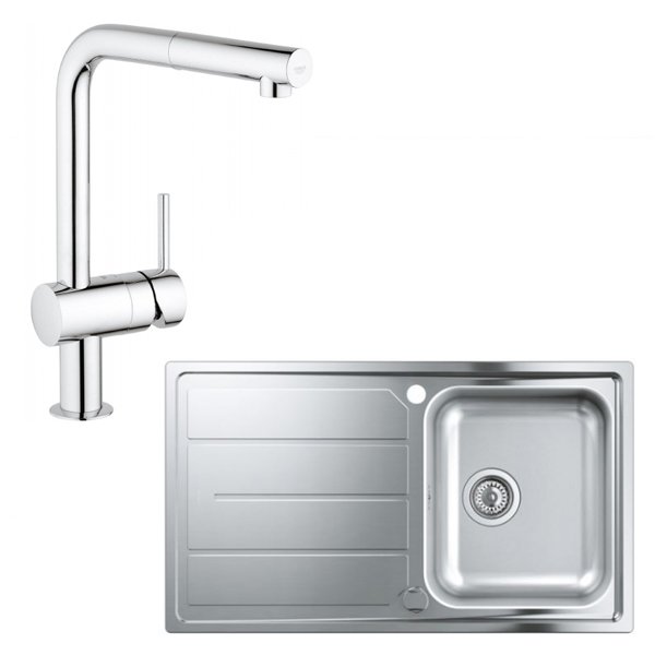 Кухонная мойка из нержавеющей стали со смесителем Grohe Minta матовая (31573SD0) фото