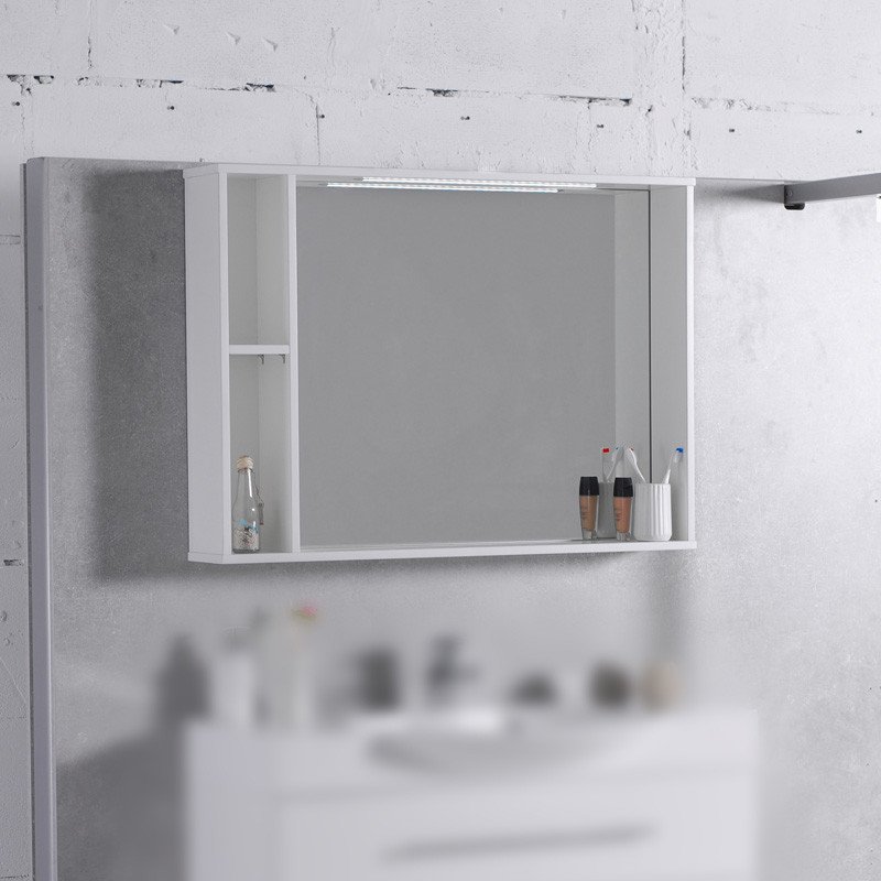 Зеркальный шкаф Fancy Marble МС-980 белый (ШЗ-980 Б) фото