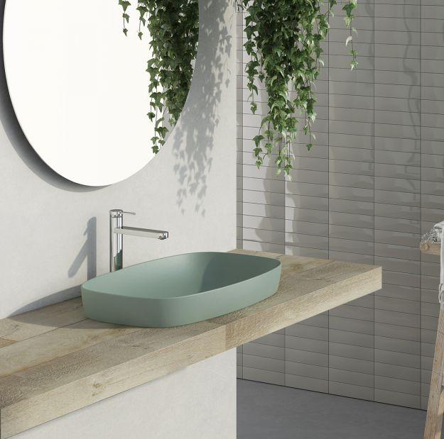 Умывальник Catalano GREEN LUX 65x40 см зеленый матовый (165AGRLXVS) фото