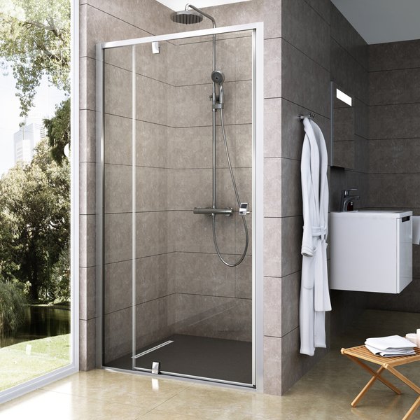 Душевые двери Ravak Pivot 120 см PDOP2-120 сатин+transparent фото