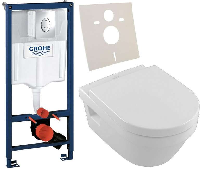 Набор инсталляция для унитаза Grohe Rapid SL с унитазом Villeroy&Boch Omnia Architecture DirectFlush и сиденьем Soft-Close (387284HR) фото