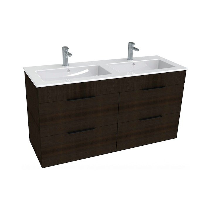 Умывальник с тумбой Jika Cube 120 см 2 ящика, темный дуб (H4536621763021) фото