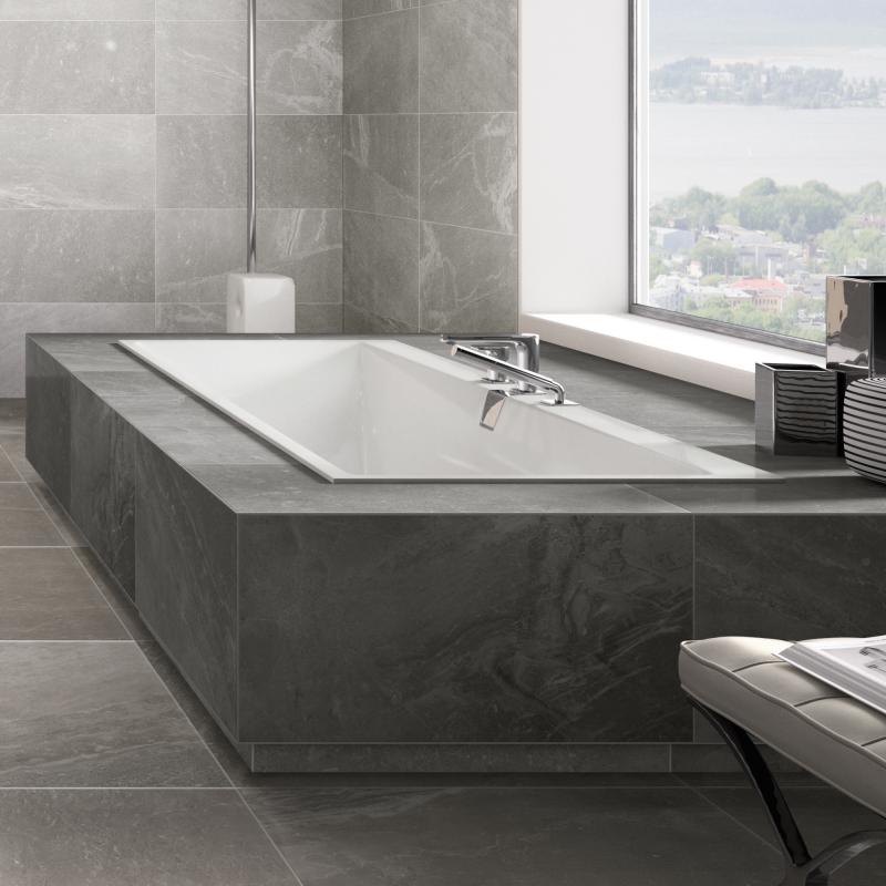 Ванна акриловая Villeroy&Boch Squaro Edge 12 прямоугольная 190х90 + ножки + перелив (UBQ190SQE2DV- фото