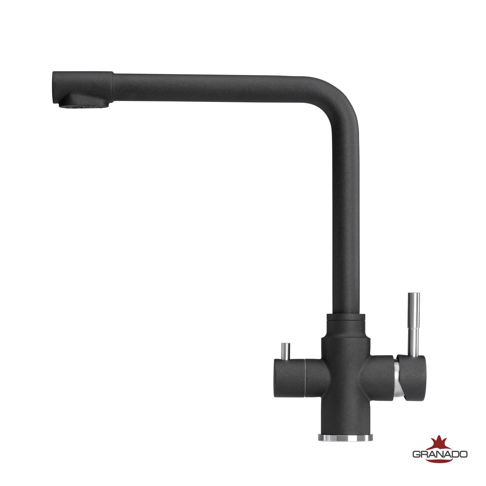 Смеситель кухонный GRANADO BADALONA black shine (gz0401) фото