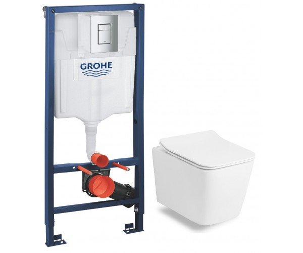 Комплект инсталляция для унитаза Grohe Rapid SL + унитаз Volle Libra Rimless + сидение Slim Soft Close (13-41-160+38772001) фото