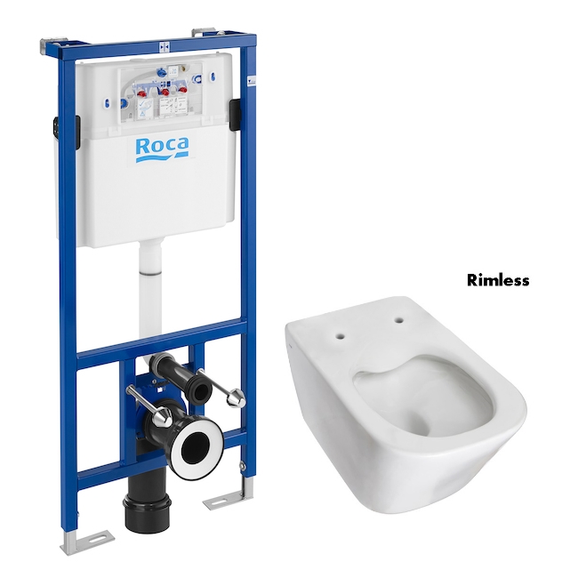 Комплект инсталляция для унитаза Roca Pro + унитаз Roca Gap Clean Rim (A89009000R) фото