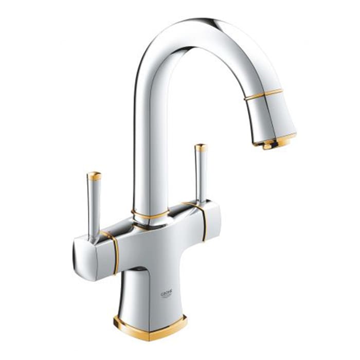 Смеситель для умывальника Grohe Grandera с донным клапаном хром/золото (21107IG0) фото