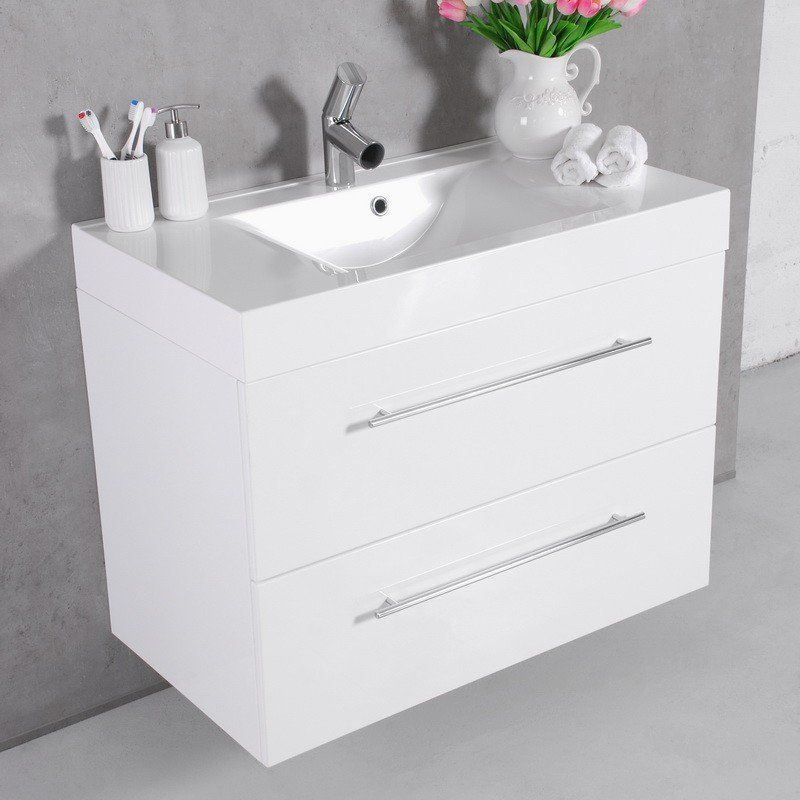 Умывальник с тумбой Fancy Marble Barbados 90 белая (ШН-95 + 0209101) фото