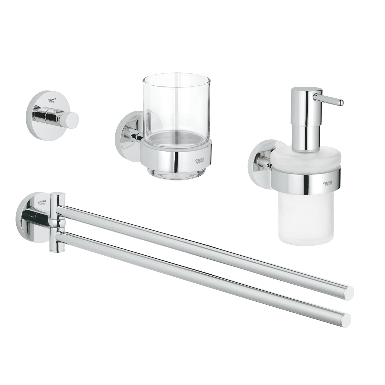 Набор аксессуаров для ванной Grohe Essentials New 4 в 1 хром (40846001) фото