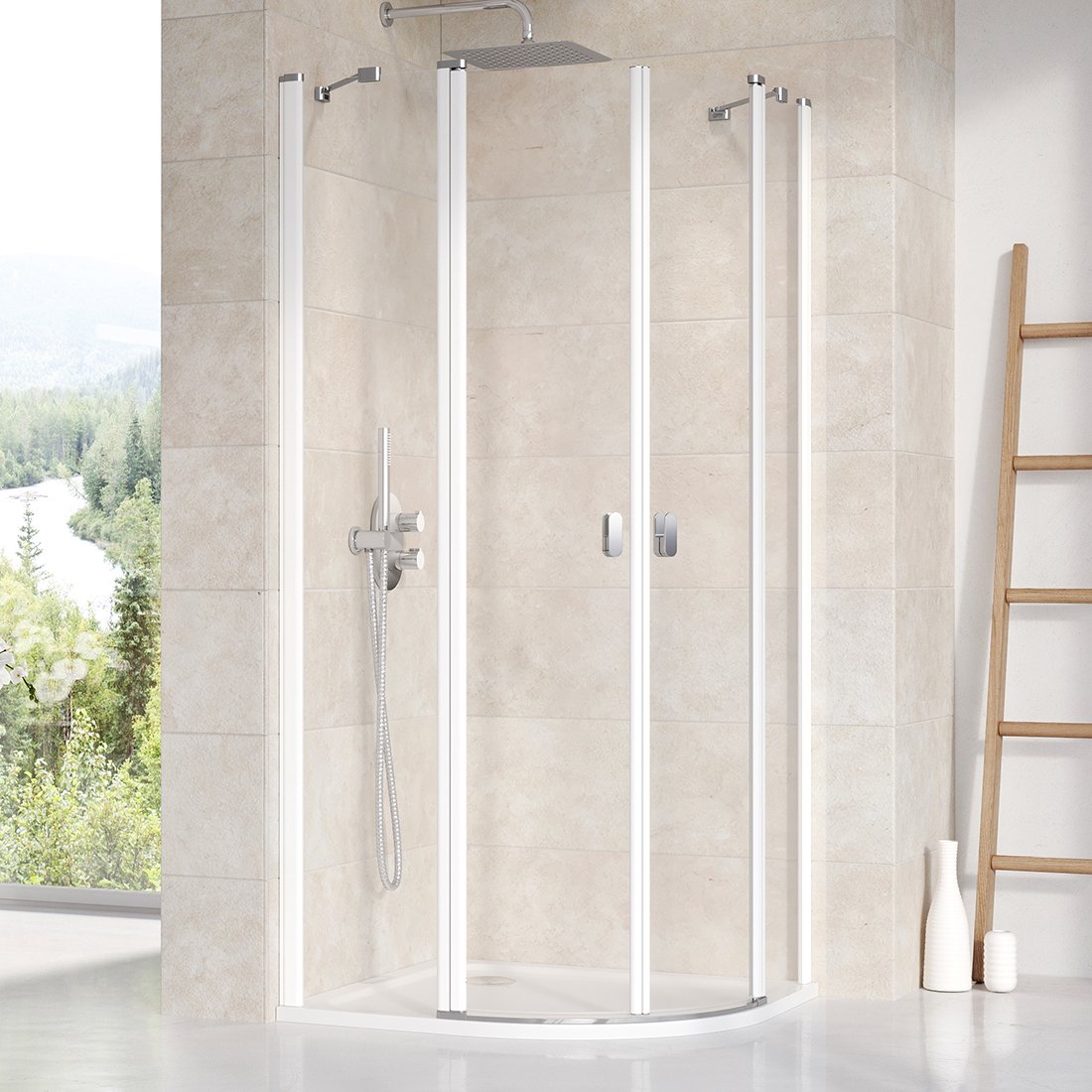 Душевой уголок Ravak Chrome 90 см CSKK4-90 белый+transparent фото