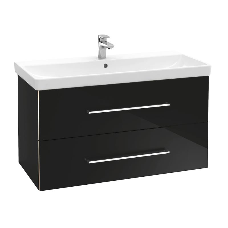 Тумба под умывальник Villeroy&Boch Avento подвесная 76х52х44.7 crystal black (A89100B3) фото