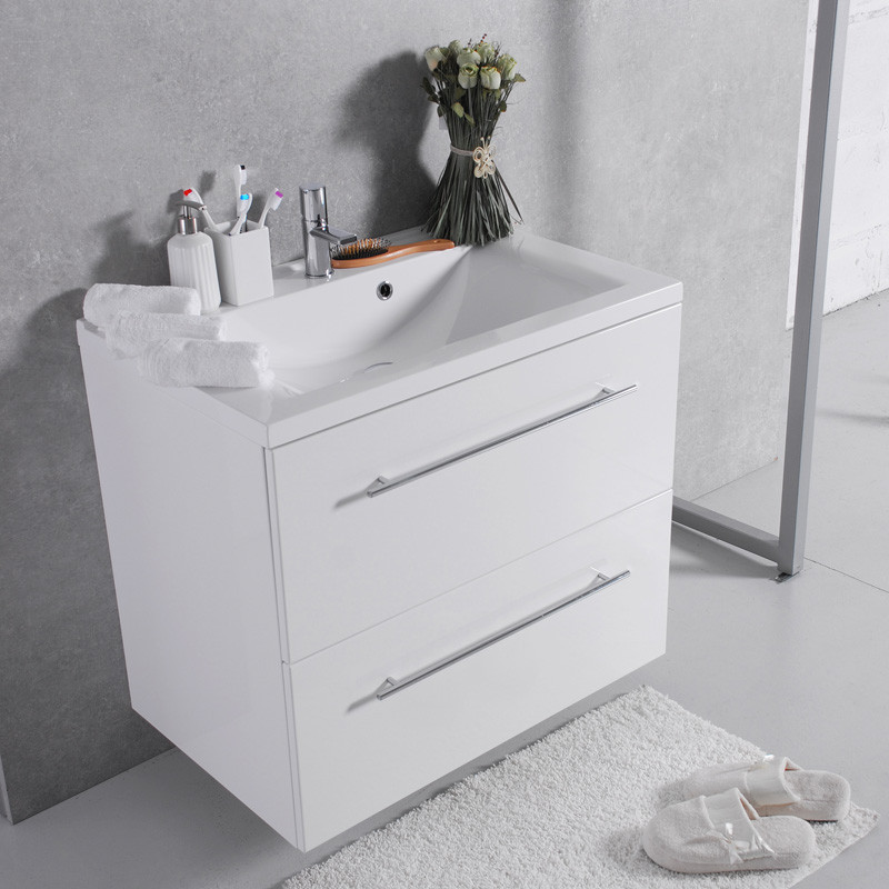Умывальник с тумбой Fancy Marble Goa 80 белая (ШН-72 + 1108101) фото