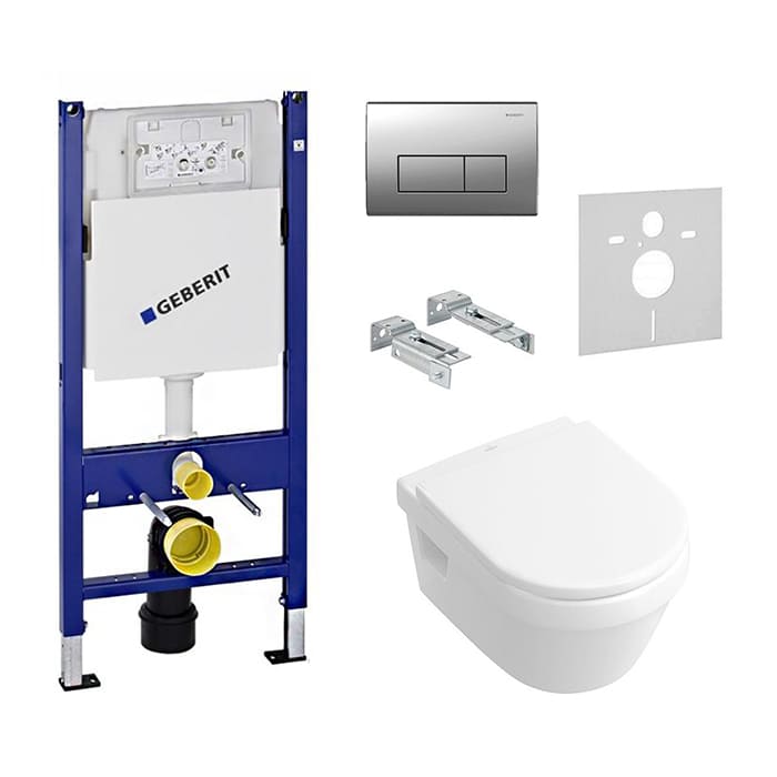 Комплект инсталляция с унитазом Geberit Duofix UP182 (458.178.21.1) + Villeroy&boch Omnia Architectura Soft Close (5684H101) фото