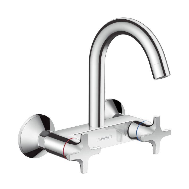 Кухонный смеситель настенный Hansgrohe Logis Classic двухвентильный (71286000) фото