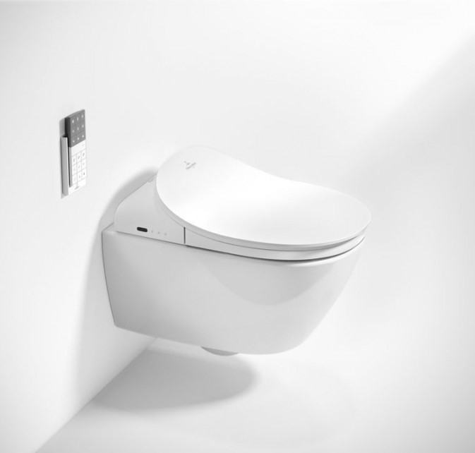 Унитаз подвесной Villeroy&Boch Subway 2.0 ViClean Rimless + сиденье-биде + подкл.воды (V02EL401+5614R5R1+V9900000) фото