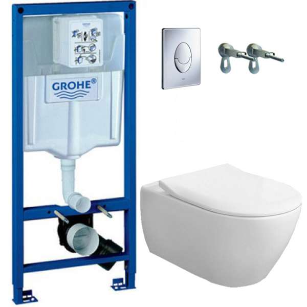 Инсталляционная система Grohe 38721001 + подвесной унитаз с крышкой Soft Close (38725614) фото