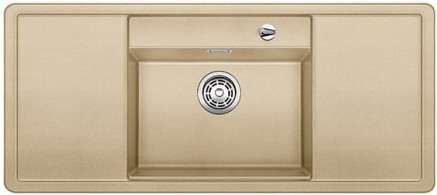 Кухонная мойка Blanco Alaros 6S (с белой доской) Silgranit с клапаном автоматом шампань (523630) фото