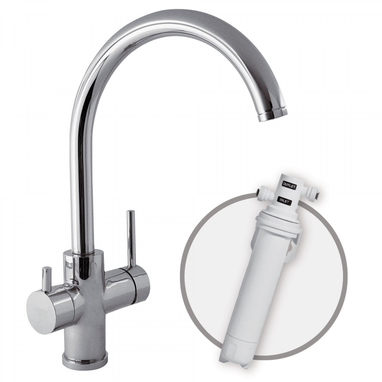 Смеситель кухонный Tres Kitchen с фильтрацией воды (3035501) фото