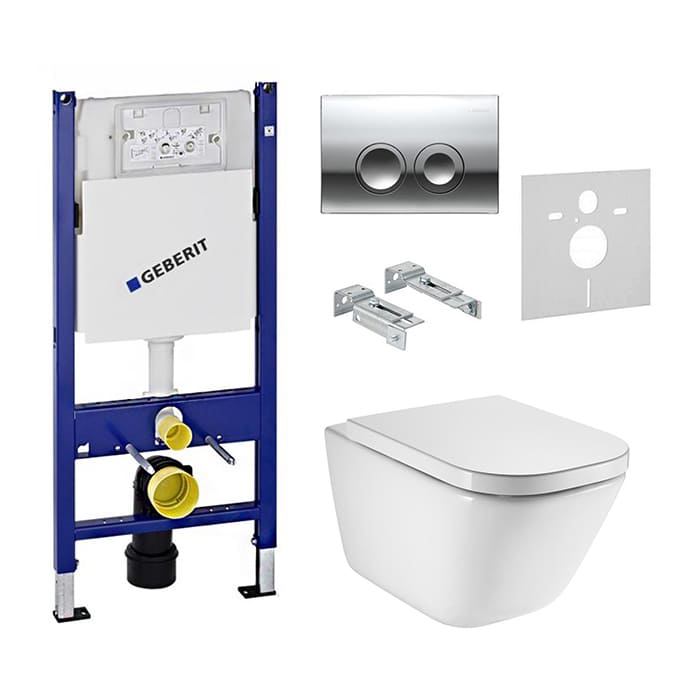 Комплект инсталляция с унитазом Geberit Duofix UP182 (458.161.21.1) + Roca Gap Clean Rim Soft Close (A34H47C000) фото
