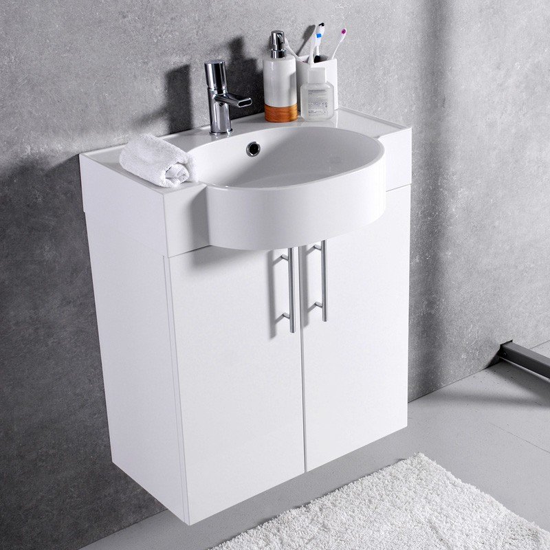 Умывальник с тумбой Fancy Marble Ibiza 60 белая (ШН-612 + 0906101) фото