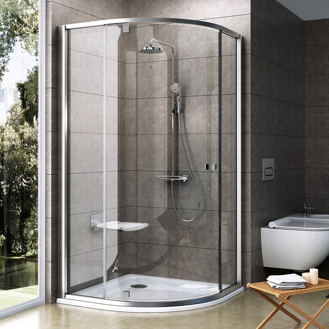 Душевой уголок Ravak Pivot 80 см PSKK3-80 сатин+transparent фото