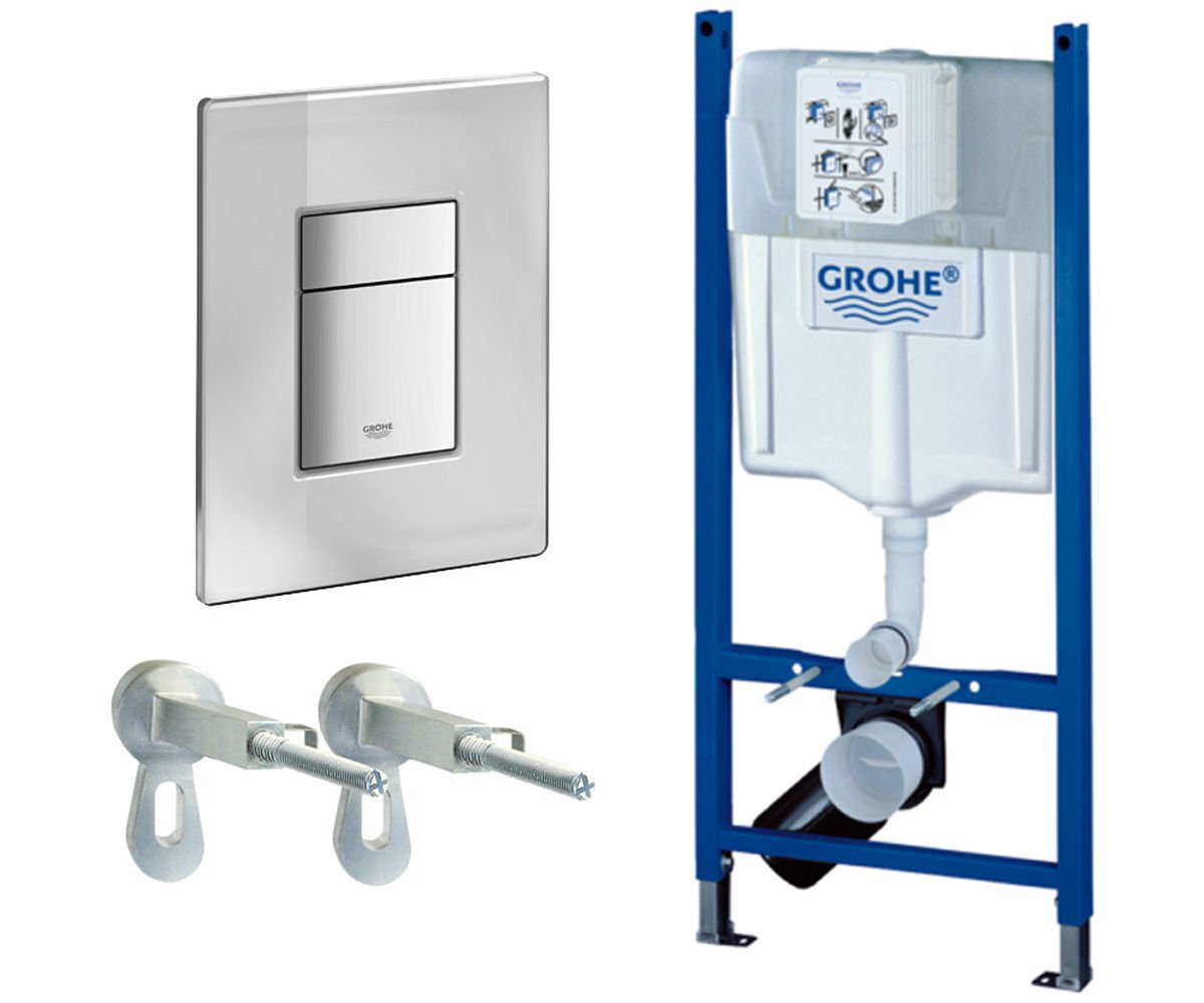 Инсталляция для унитаза Grohe Rapid SL 3 в 1 зеркальная кнопка (388780A0) фото