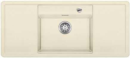 Кухонная мойка Blanco Alaros 6S (с черной доской) Silgranit с клапаном автоматом жасмин (523619) фото