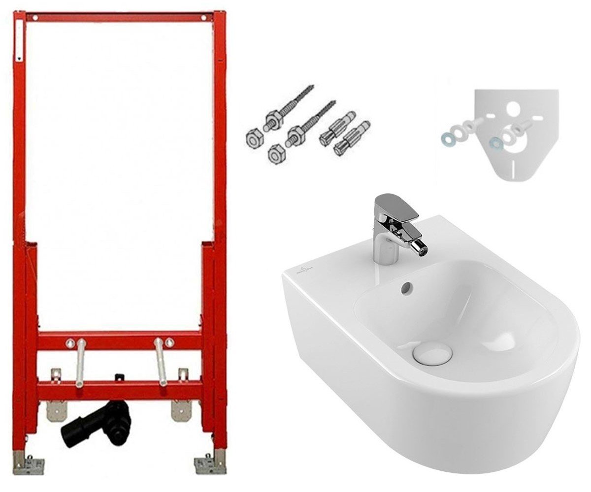 Комплект инсталляции TECE 9330000 + биде Villeroy&Boch Avento + прокладка + крепление (9330000N+54050001) фото