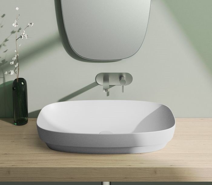Умывальник Catalano GREEN LUX 75x40 см белый внутри/серебряный снаружи (175AGRLXBA) фото