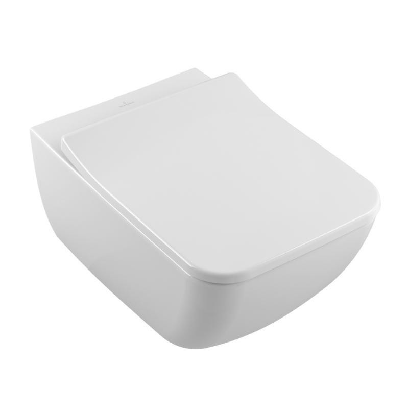 Унитаз подвесной Villeroy&Boch Venticello без ободка + сиденье Soft Close Slim (4611RSR1) фото